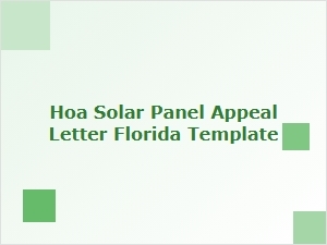 Hoa Solar Panel Appeal Letter Florida Template