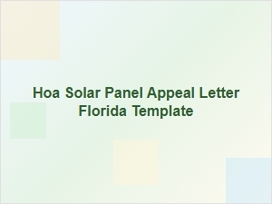 Florida Solar Panel Appeal Letter Template