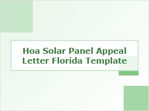 Hoa Solar Panel Appeal Letter Florida Template