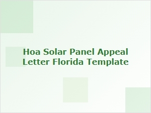 Hoa Solar Panel Approval Steps Florida Template