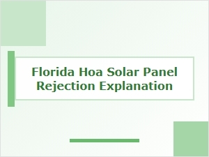 Florida Hoa Solar Panel Denial Reasons Explained