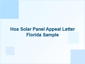 Florida Solar Panel Appeal Letter Sample for Homeowners