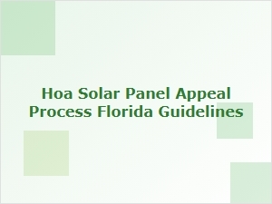 Florida Solar Panel Appeal Guidelines for Homeowners