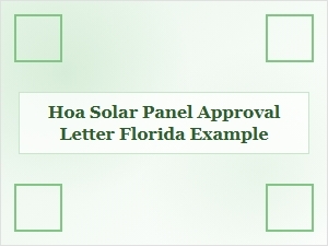 Hoa Solar Panel Approval Letter Florida Example