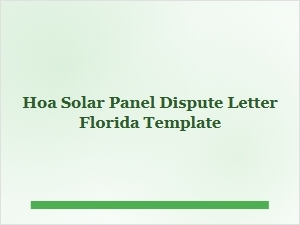 Hoa Solar Panel Dispute Letter Florida Template