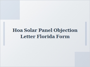 Hoa Solar Panel Objection Letter Florida Form