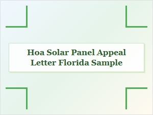 Florida Solar Panel Appeal Letter Sample