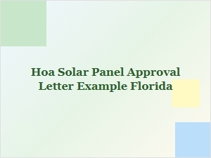Hoa Solar Panel Approval Letter Example Florida