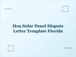 Florida Solar Panel Dispute Letter Template