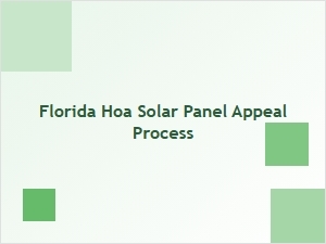 Florida Hoa Solar Panel Compliance Requirements