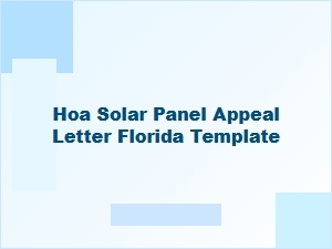Florida Solar Panel Compliance Appeal Letter Template