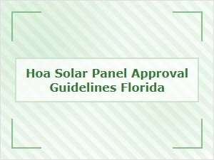 Florida Solar Panel Approval Guidelines