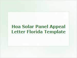 Florida Solar Panel Exemption Appeal Letter Template